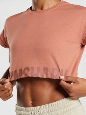 Gymshark Fraction Crop Top - Toffee Brown